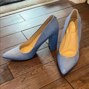 Nine West Striped Blue Heels